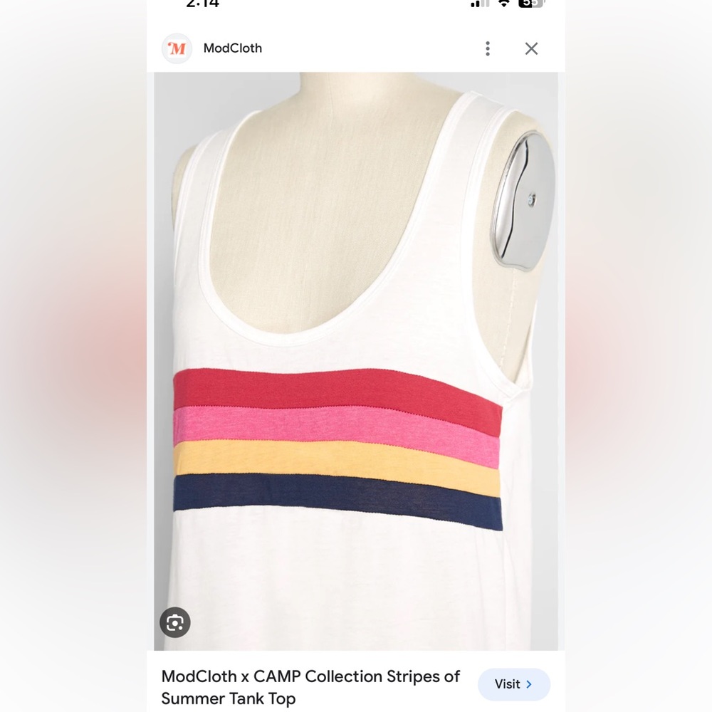 Modcloth x CAMP striped tank